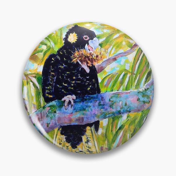 Item preview, Yellow Tailed Black Cockatoos Enjoying a Banksia Breakfast designed and sold by Judi Parkinson.