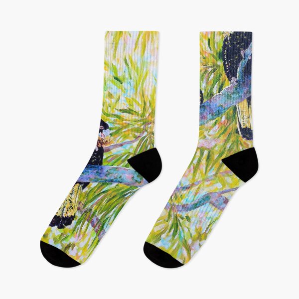Item preview, Yellow Tailed Black Cockatoos Enjoying a Banksia Breakfast designed and sold by Judi Parkinson.