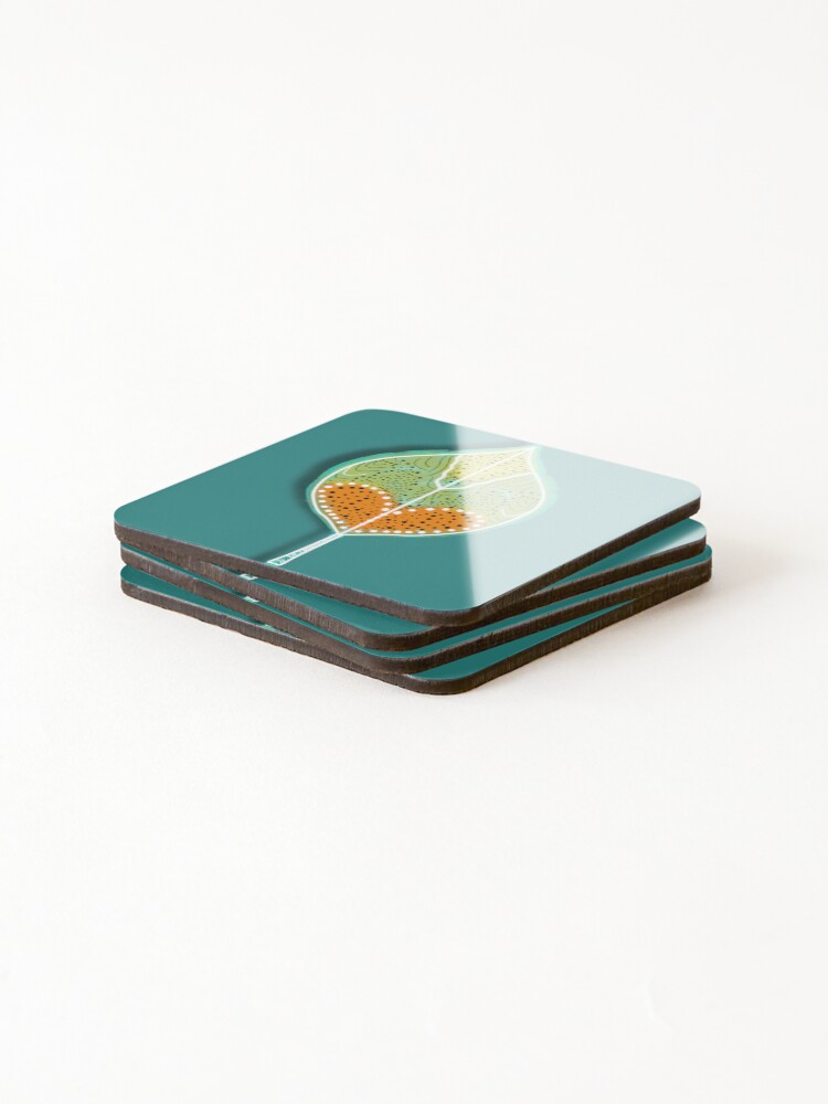 Thumbnail 4 of 5, Coasters (Set of 4), Water Color Leaf designed and sold by BomShellsDesign.
