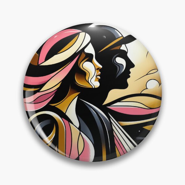 Item preview, Couple friends explore travel flow connection pink black gold designed and sold by Meena-tta.