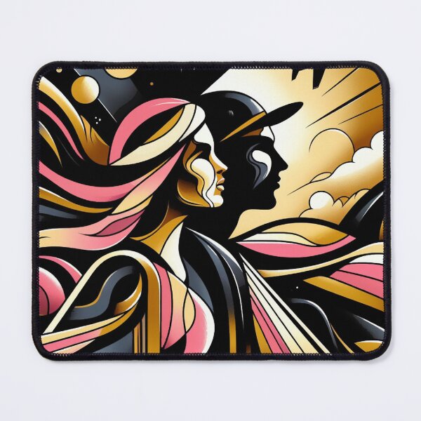Item preview, Couple friends explore travel flow connection pink black gold designed and sold by Meena-tta.