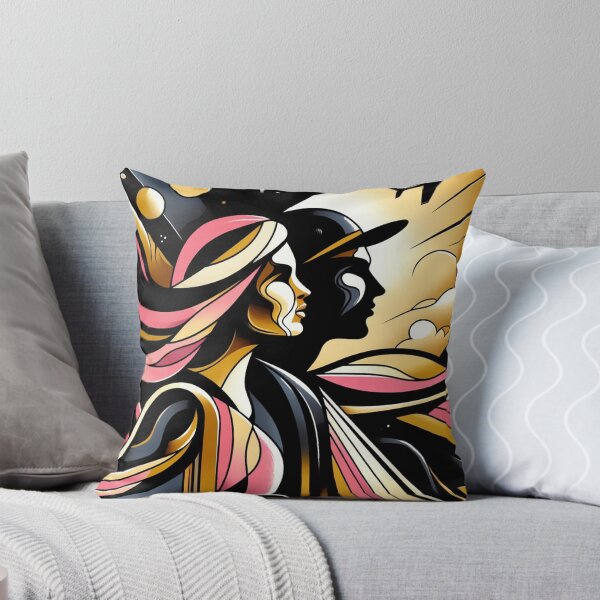 Item preview, Couple friends explore travel flow connection pink black gold designed and sold by Meena-tta.