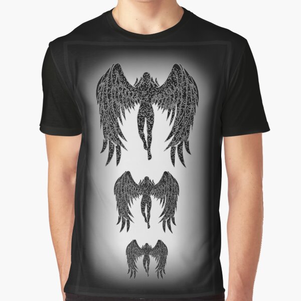 Angel Emanation blagraywhite Graphic T-Shirt