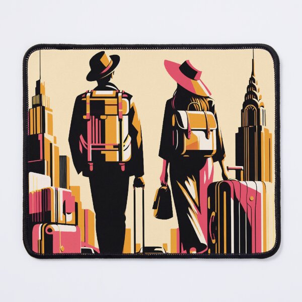 Item preview, Couple friends explore travel city flow connection pink black designed and sold by Meena-tta.