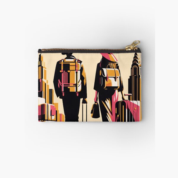 Item preview, Couple friends explore travel city flow connection pink black designed and sold by Meena-tta.