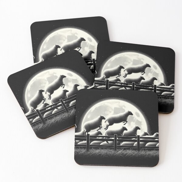 Item preview, Sheep Jumping Over Fence designed and sold by Funny Vintage Stickers And T-Shirts.
