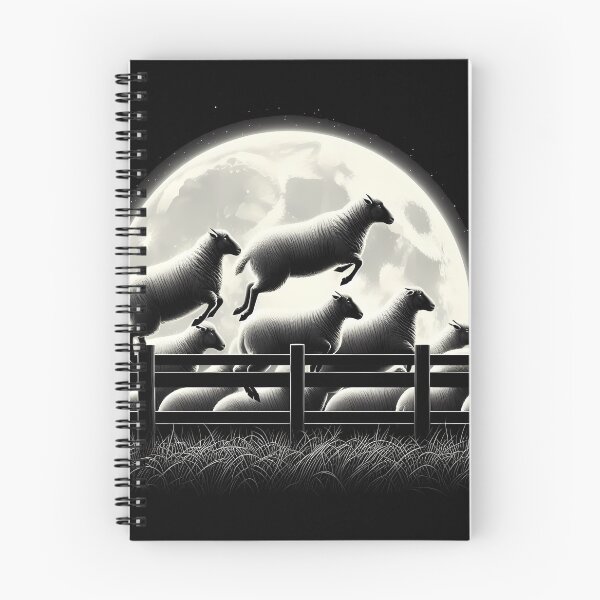 Item preview, Sheep Jumping Over Fence designed and sold by Funny Vintage Stickers And T-Shirts.