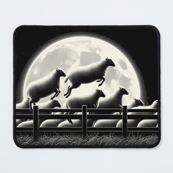 Item preview, Sheep Jumping Over Fence designed and sold by Funny Vintage Stickers And T-Shirts.
