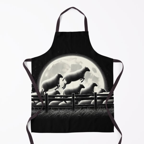 Item preview, Sheep Jumping Over Fence designed and sold by Funny Vintage Stickers And T-Shirts.