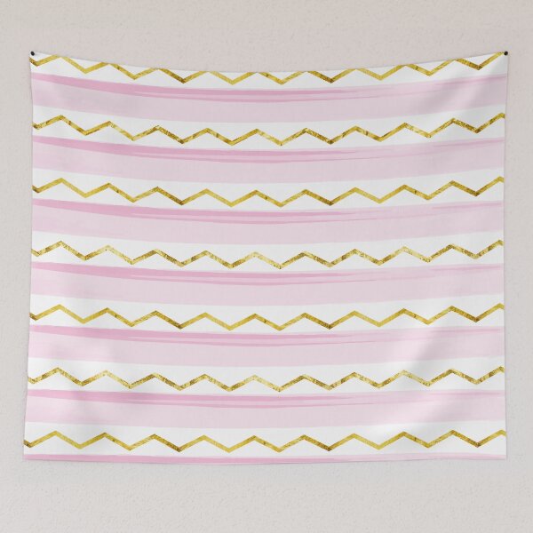 Item preview, Copy of Gold Glitter Zig Zag Chevron Pink Salmon Stripe Spring Easter Pattern designed and sold by Sarcastic Narwhal.