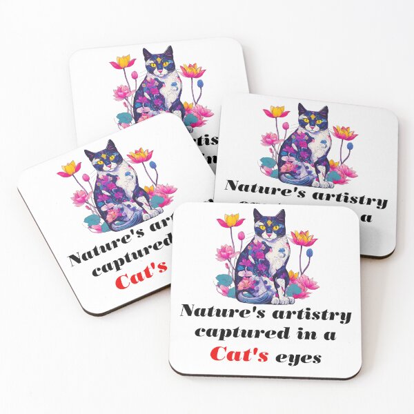 Item preview, Nature's artistry captured in a cat's eyes - Cat in Lotus Flowers quote designed and sold by Tom-Johnson.