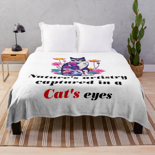 Item preview, Nature's artistry captured in a cat's eyes - Cat in Lotus Flowers quote designed and sold by Tom-Johnson.