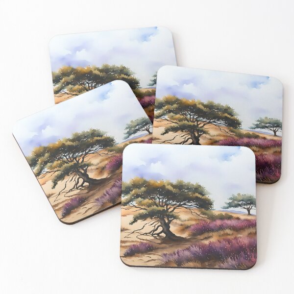 Item preview, Trees in Purple Heather clad Sand Dunes designed and sold by Country-Artist.