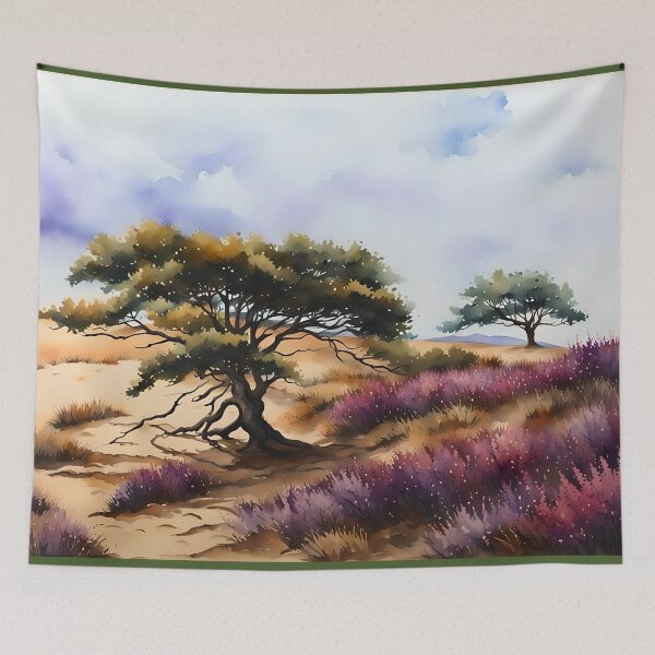 Item preview, Trees in Purple Heather clad Sand Dunes designed and sold by Country-Artist.