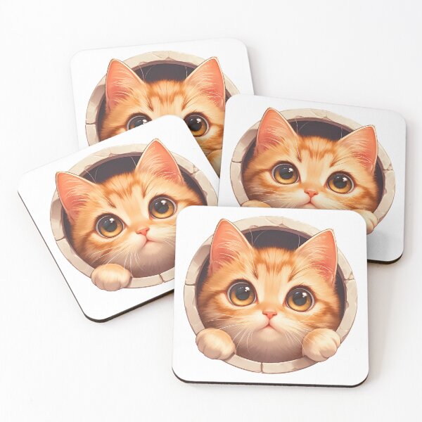Item preview, cat looking through a hole designed and sold by HandsomeCat.
