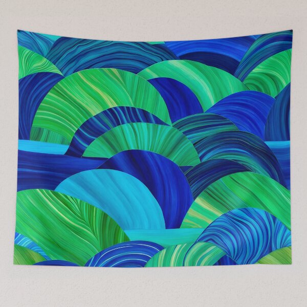 Item preview, Blue and Green Pattern 4 designed and sold by artedamensagem.