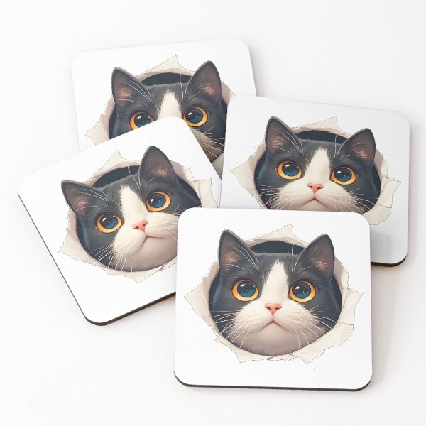 Item preview, cat looking through a hole designed and sold by HandsomeCat.