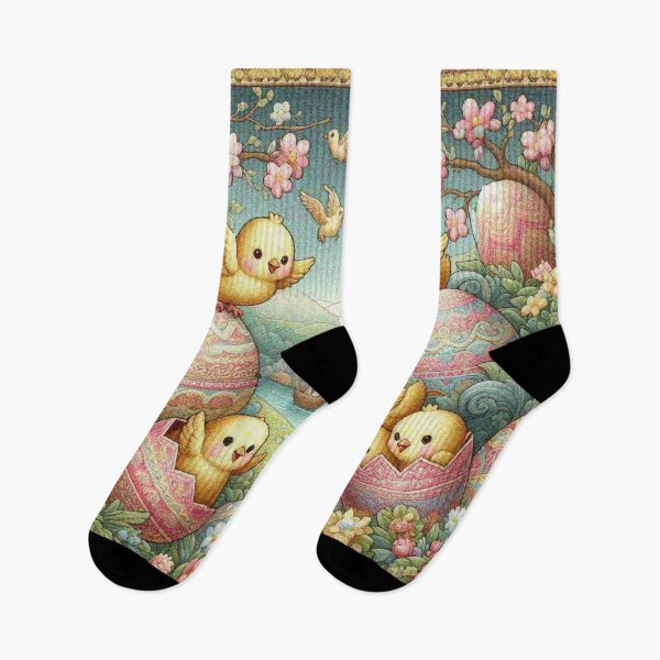 Item preview, Baby Chicks Playing with Easter Eggs designed and sold by Illuministique.