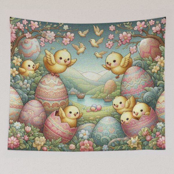 Item preview, Baby Chicks Playing with Easter Eggs designed and sold by Illuministique.