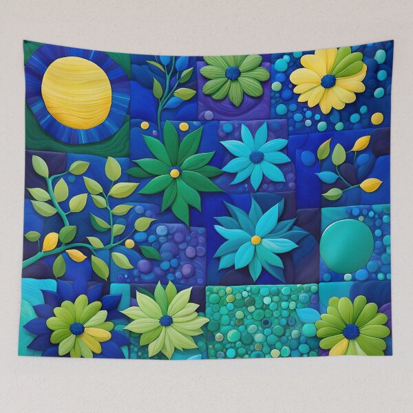 Item preview, Blue and Green Pattern 8 designed and sold by artedamensagem.