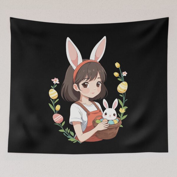 Item preview, Anime Easter Kawaii Easter Bunny Manga Girl Otaku designed and sold by LuminOrb.