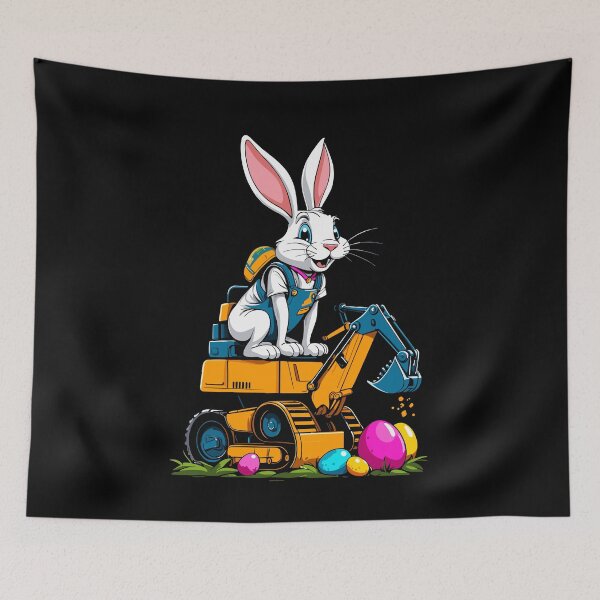 Item preview, Easter bunny excavator driver Easter eggs excavating funny designed and sold by LuminOrb.
