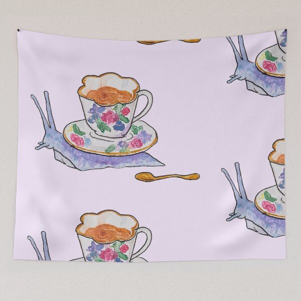 Item preview, Tea time snail designed and sold by mimberart.