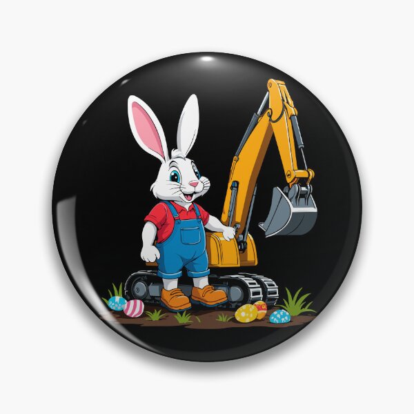 Item preview, Easter bunny excavator driver Easter eggs excavating funny designed and sold by LuminOrb.