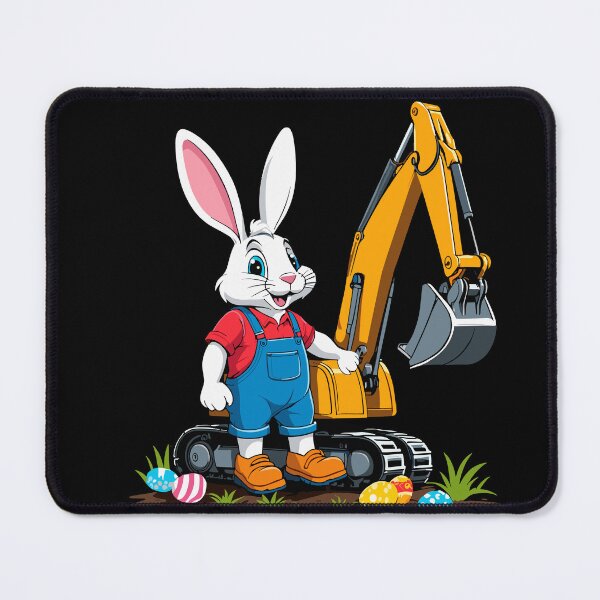 Item preview, Easter bunny excavator driver Easter eggs excavating funny designed and sold by LuminOrb.