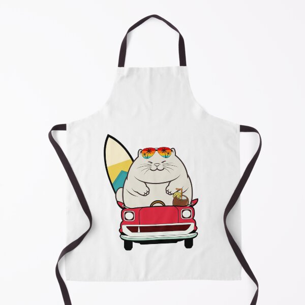Item preview, Funny Fat Cat is driving a car with a surfboard designed and sold by Pet Station.