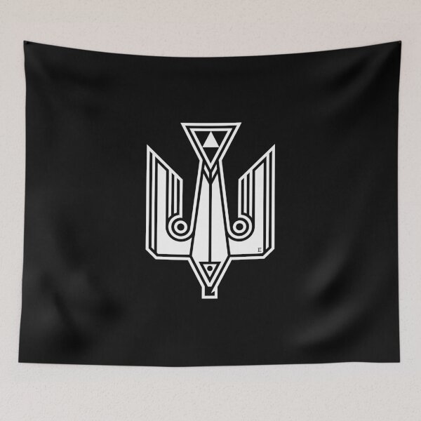 Item preview,  Falcon - trident. (white monochrome) designed and sold by sarabeevart.