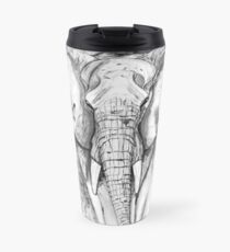 Elephant Black & White Travel Mug