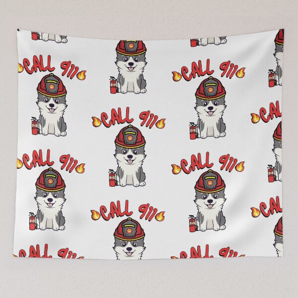Item preview, Funny Husky Dog Firefighter designed and sold by Pet Station.