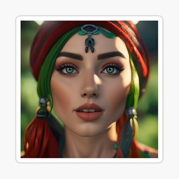 Hippie Girl 1 Sticker