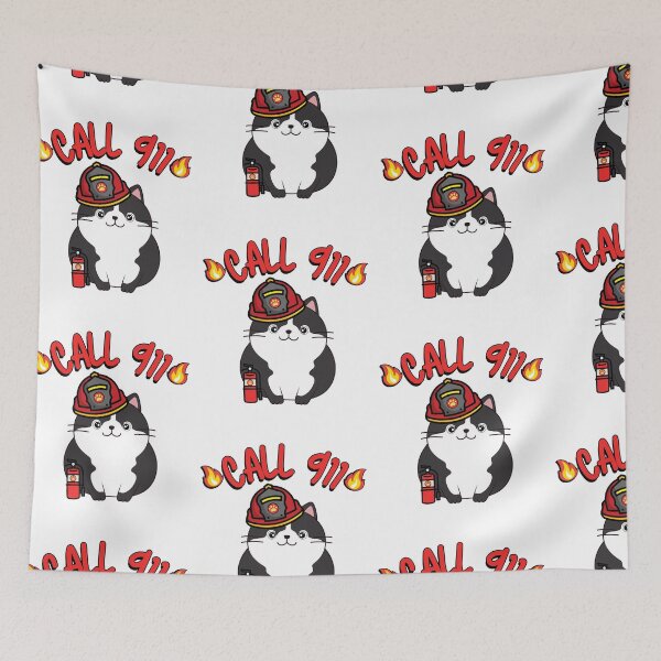 Item preview, Funny Fat cat Firefighter designed and sold by Pet Station.