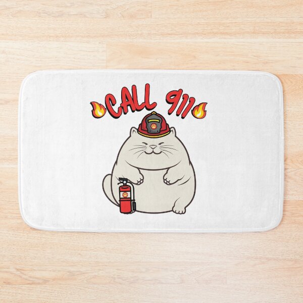 Item preview, Funny Fat cat Firefighter designed and sold by Pet Station.