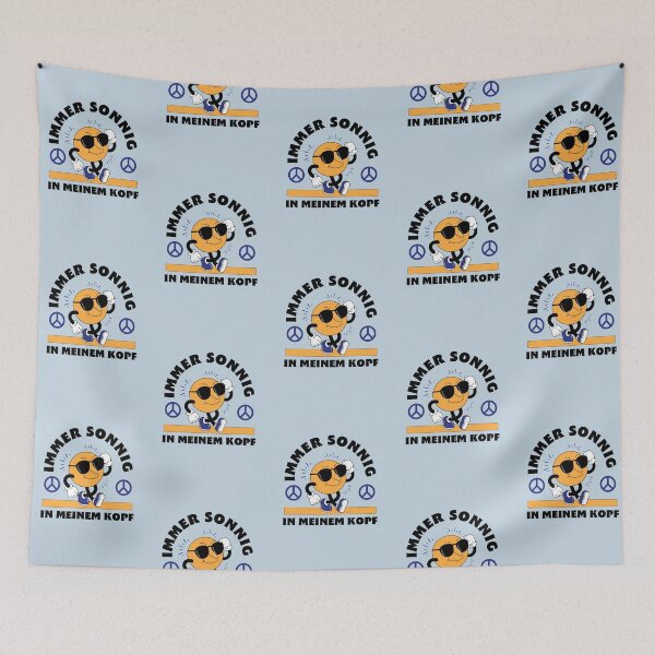 Item preview, Immer sonnig in meinem Kopf | Pastel Blue Background designed and sold by RM-Journey.