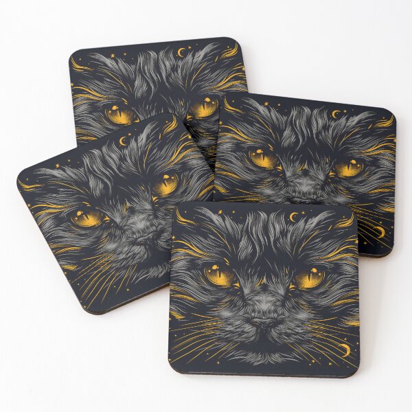Item preview, A Striking Black Cat with Yellow Eyes designed and sold by unimuse.