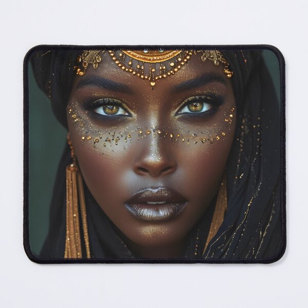 Item preview, Stunning portrait of a woman with golden makeup designed and sold by Artessie.