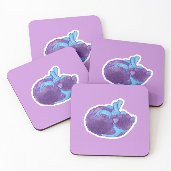 Item preview, Curled Up Kitty (purple) designed and sold by OvergrownArts.