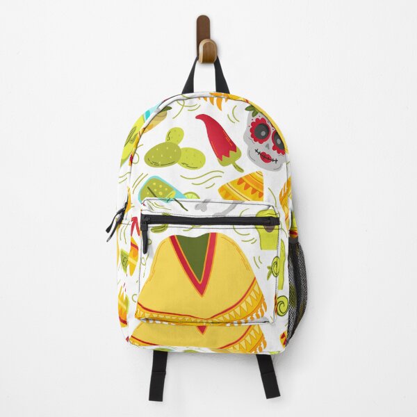 Item preview, Seamless pattern with flat Mexican poncho, skull, food designed and sold by Nattalu.