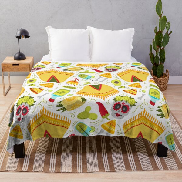 Item preview, Seamless pattern with flat Mexican poncho, skull, food designed and sold by Nattalu.