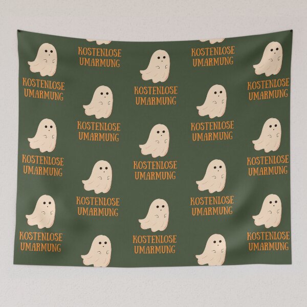 Item preview, Kostenlose Umarmung | Cute Ghosts Illustration | Green Background designed and sold by RM-Journey.