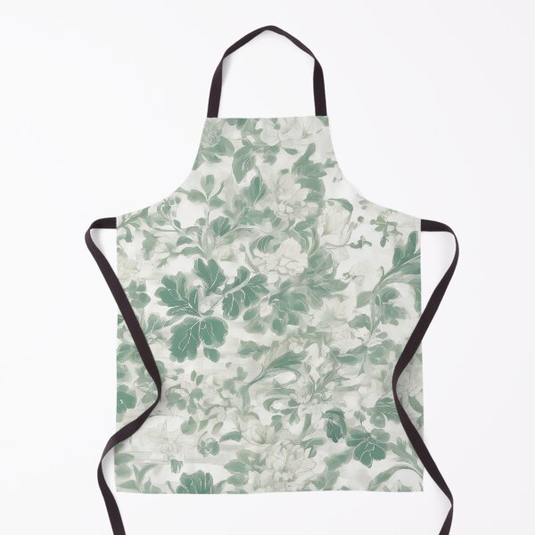 Item preview, Vintage Green and White Floral Chinoiserie designed and sold by Tamas Das.
