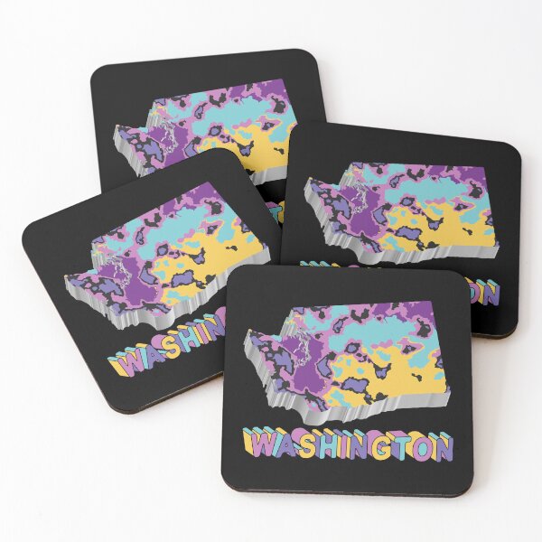 Item preview, Washington State 3d Map Art designed and sold by Ayesha Saleem.