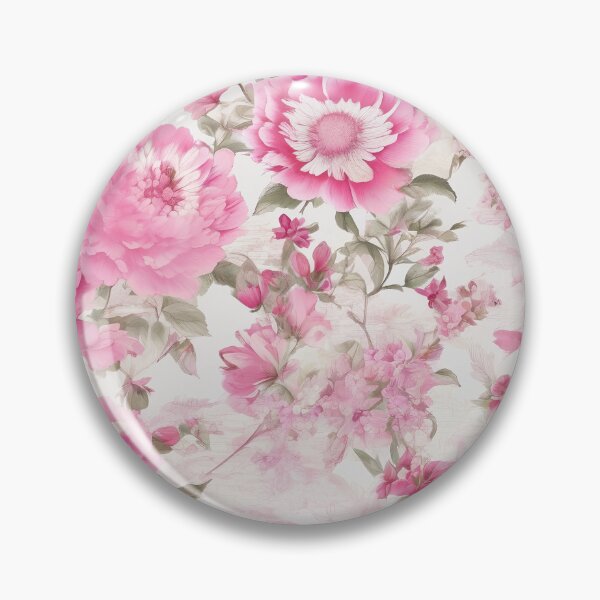 Item preview,  Vintage Pink and White Floral Chinoiserie  designed and sold by Tamas Das.