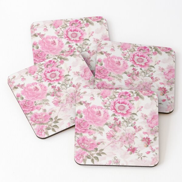 Item preview,  Vintage Pink and White Floral Chinoiserie  designed and sold by Tamas Das.