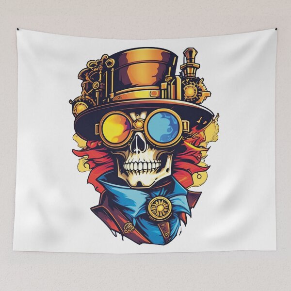 Item preview, Ornate skull with mechanical details designed and sold by Ink-Kreativ.
