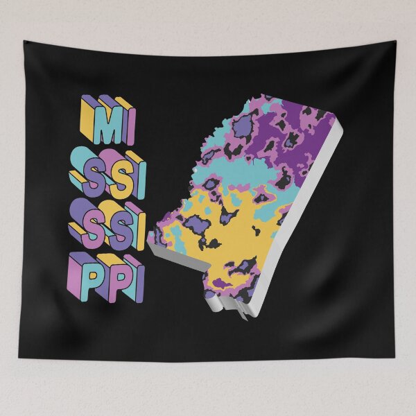 Item preview, Mississippi State 3d Map Art  designed and sold by Ayesha Saleem.