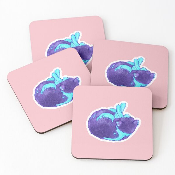 Item preview, Curled Up Kitty (blue) designed and sold by OvergrownArts.